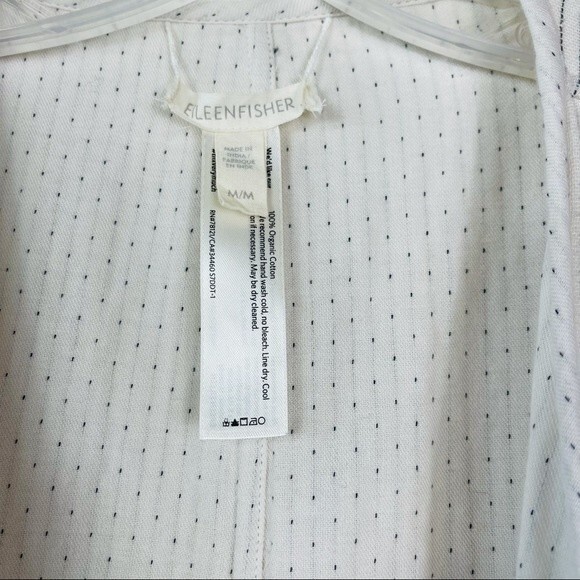 EILEEN FISHER REVERSIBLE COTTON KIMONO JACKET M Open Front Lagenlook Blazer - Picture 9 of 13